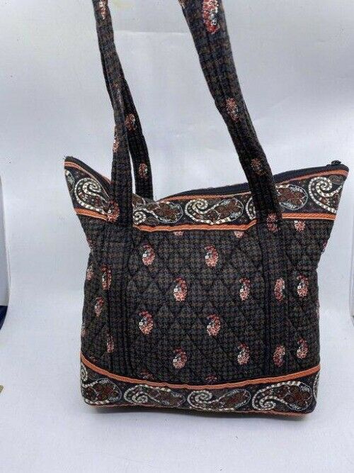 Vera Bradley Large Quilted Gray Tan White Shoulder Bag