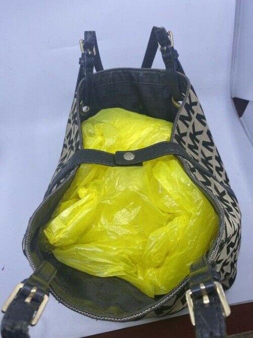 Michael Kors Bucket Black Fabric Shoulder Bag
