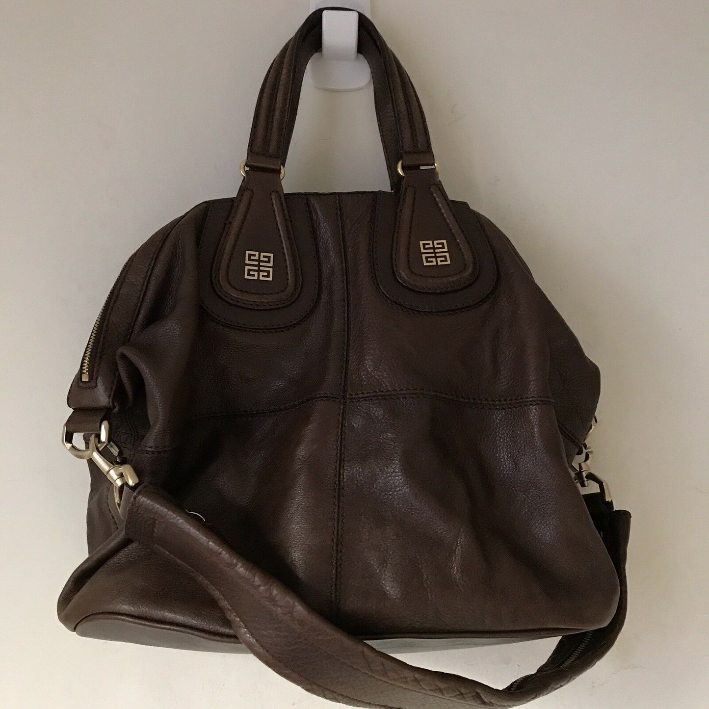 GIVENCHY Brown Leather Nightingale Handbag Msrp $2,200