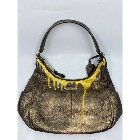 Cole Haan Leather Crossbody Brown Gold Customized