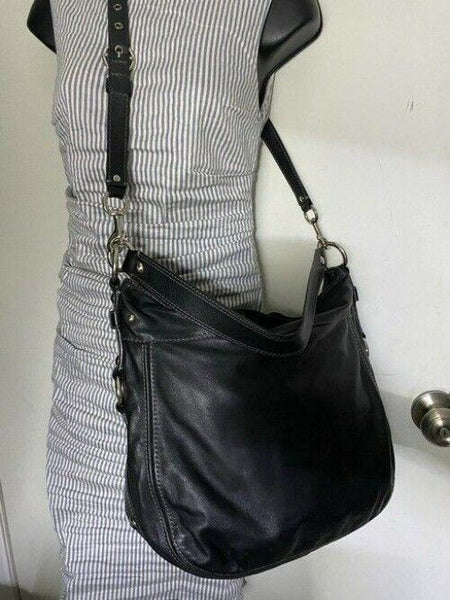 Coach xl shoulder black leather cross body bag