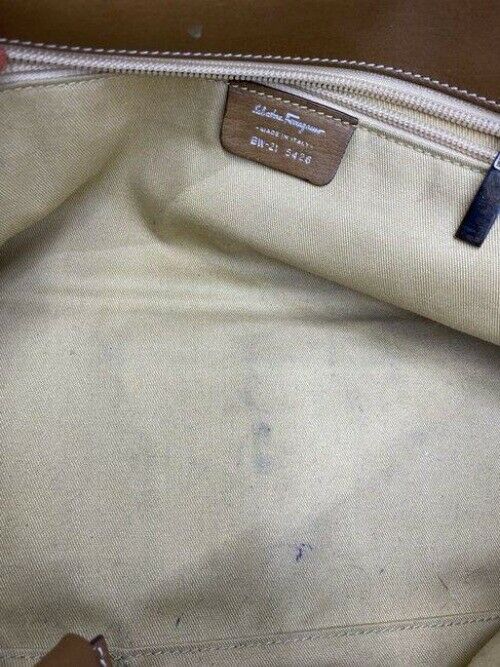 salvatore ferragamo vintage tan leather shoulder bag