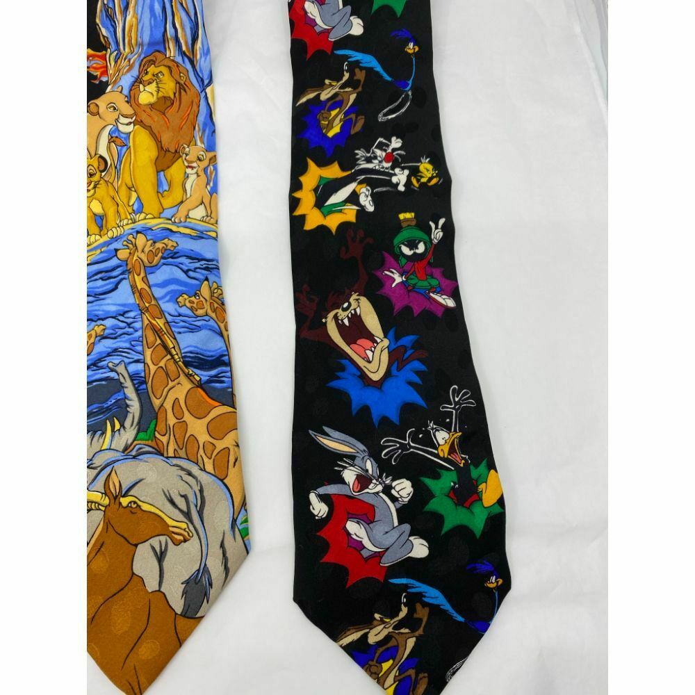 New Lot of 3 Neck tie Disney, Looney Tunes Multicolor Total Msrp 75