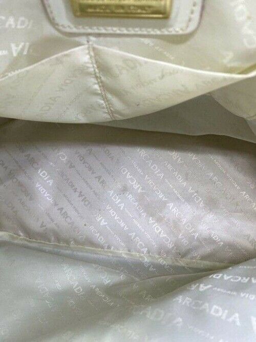 arcadia large handbag w strap white patent leather cross body bag