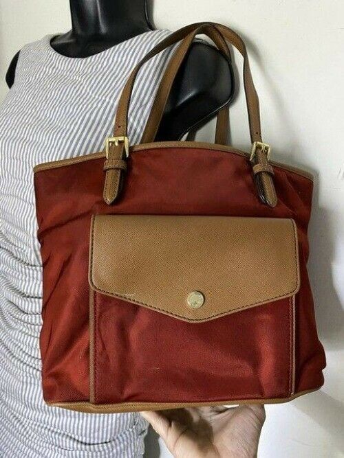michael kors bag medium coral tan nylon tote