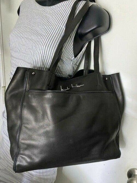 Nicole Miller Shopping Nwot Msrp Black Leather Tote