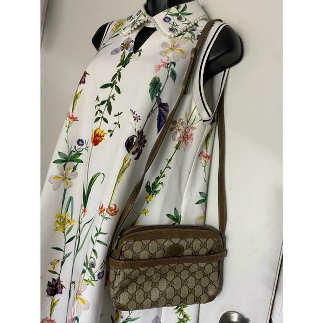 Gucci Vintage Brown Signature Crossbody Bag
