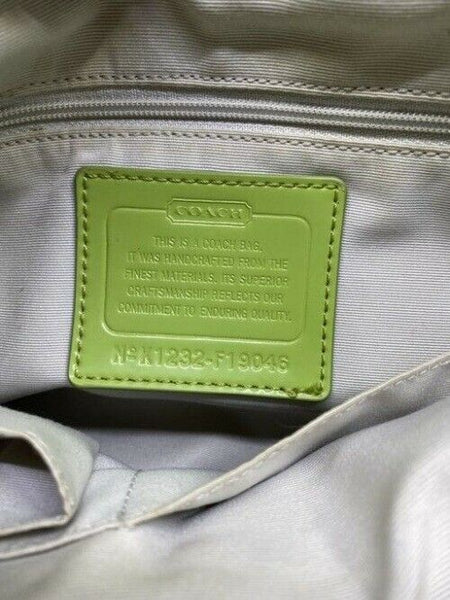 Coach Shopper Green Fabric Shoulder Bag