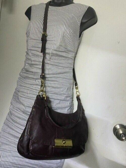 coach vintage rare brown leather cross body bag
