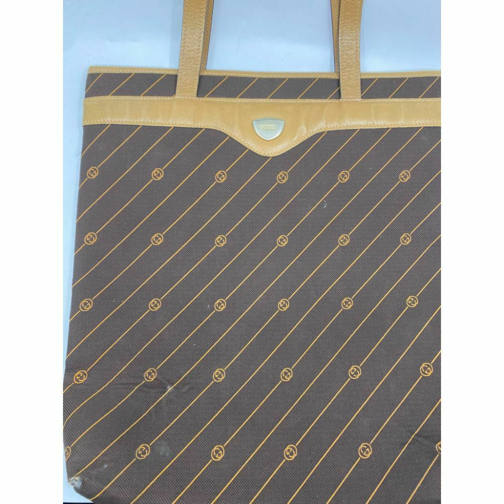 GUCCI Vintage XL Tote Bag in Canvas Fabric w/ All Over Logo