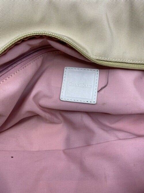 Cole Haan Courtney Vintage Roll Collection Beige Canvas Shoulder Bag