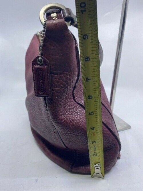 coach medium bag handbag maroon leather shoulder bag