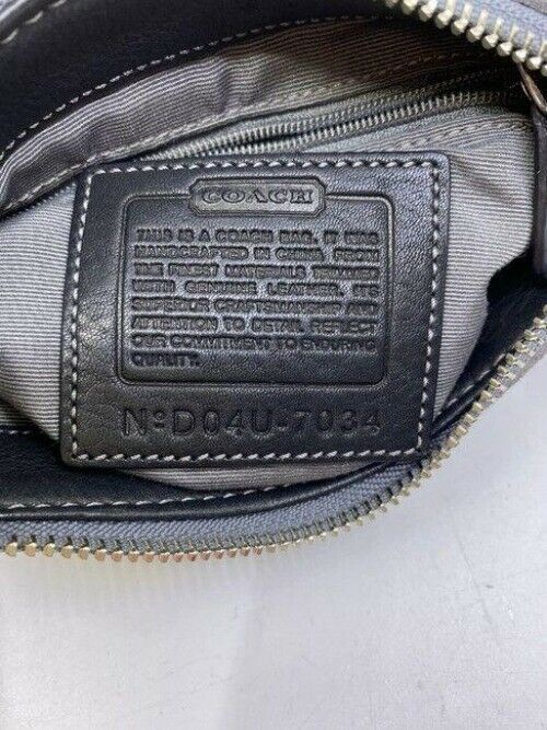 coach mini bag black gray fabric tote