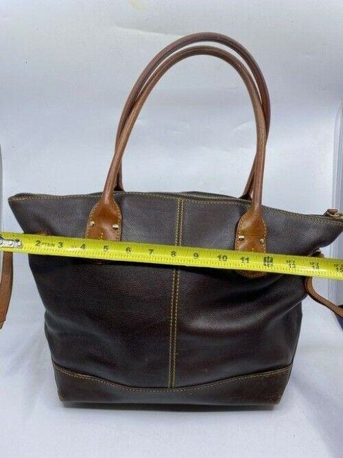 dooney and bourke large brown leather shoulder bag
