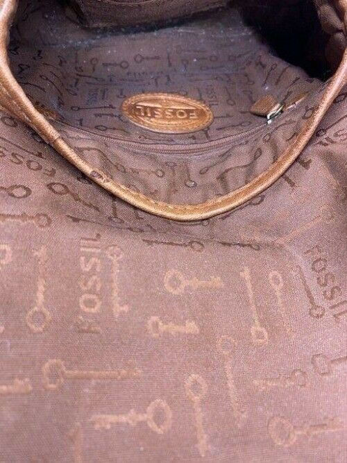 Fossil brown leather shoulder bag