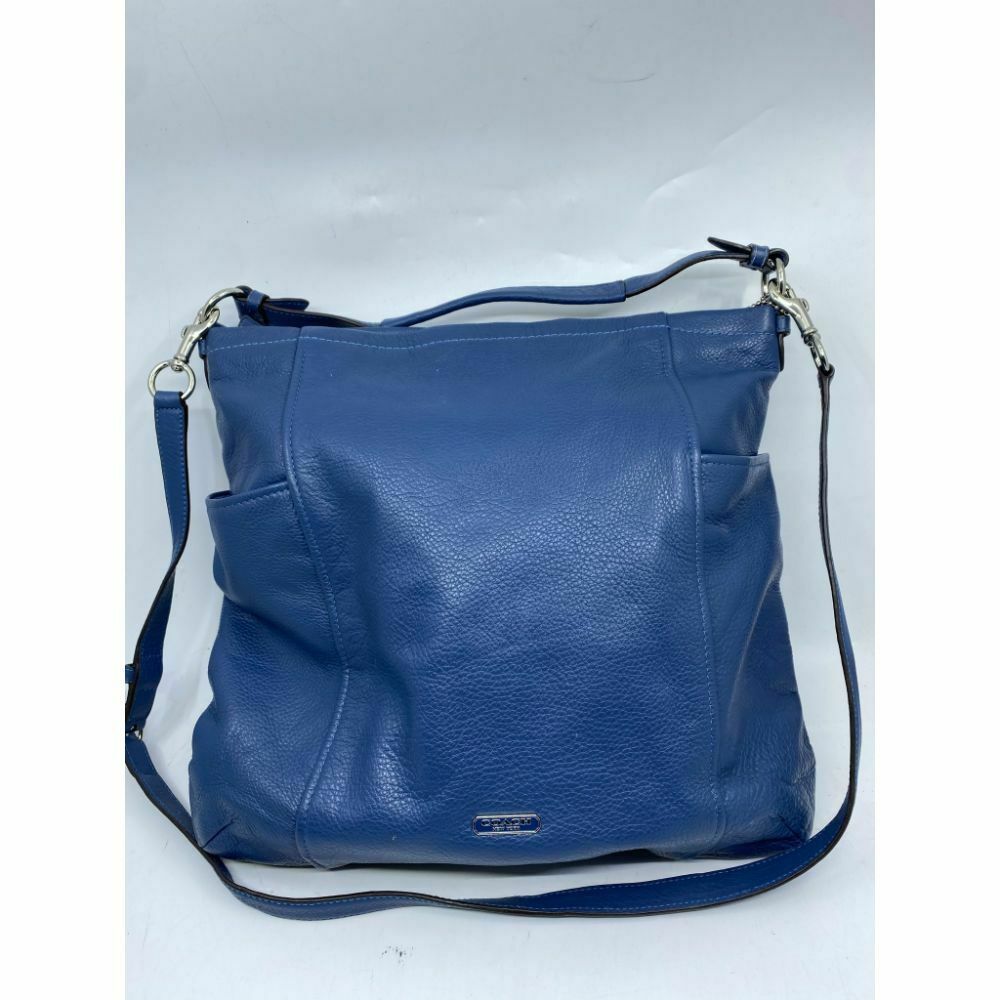 COACH XL Leather Blue Shoulder Bag Very Good Condition