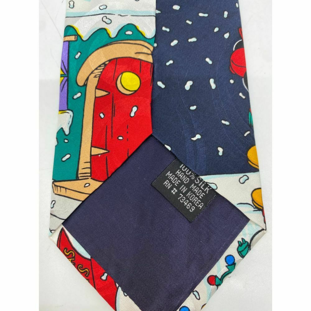 New! Mickey and Friends Disney Blue White Red Christmas Theme Neck Tie Msrp 59