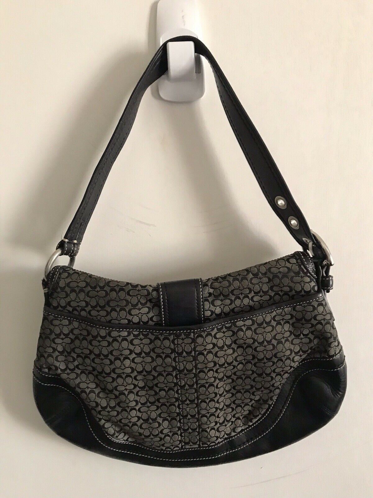 COACH Black Jacquard Buckle Bag