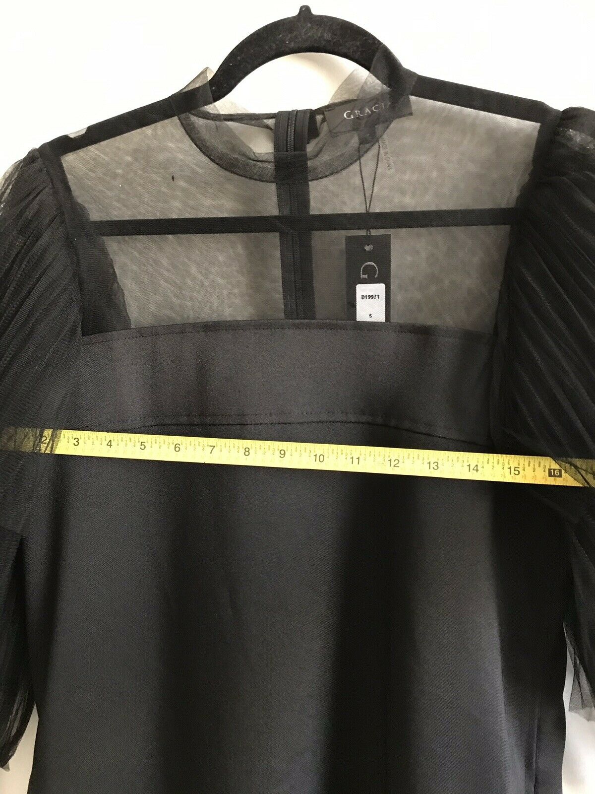 NWT! GRACIA Black Dress W/ Puff Sleeves