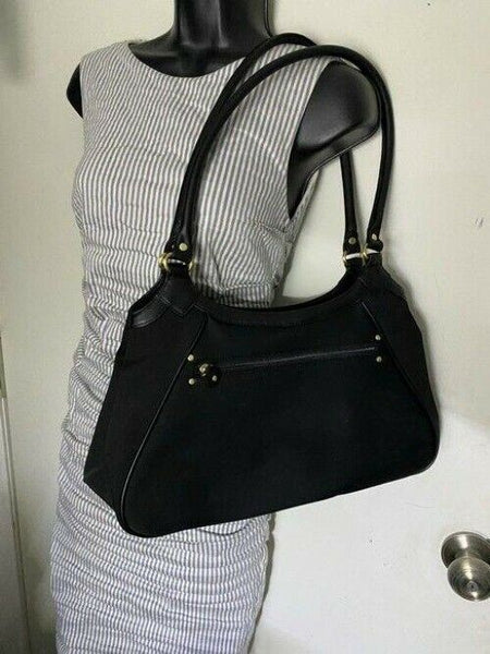 Maxx New York Tote Black Nylon Fabric Shoulder Bag