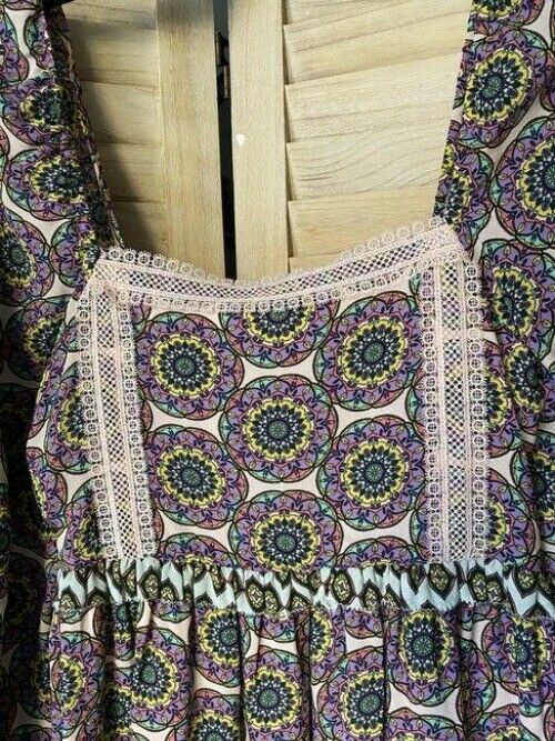 Nicole Miller Multicolor New Peasant Small Msrp Short Casual Dress