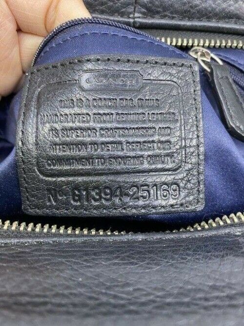 coach large black leather cross body bag