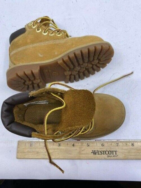 Timberland Tan Boys Leather Lace Up Great Condition Bootsbooties Size Us