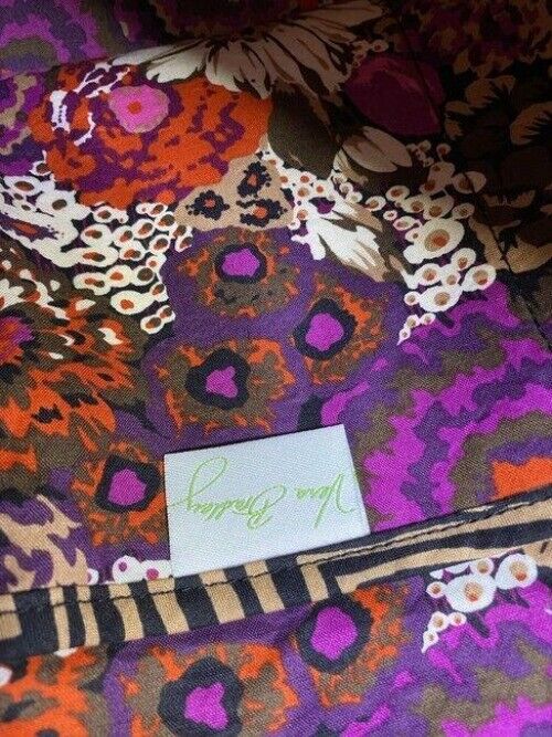 vera bradley bag large quilted black beige fabric tote