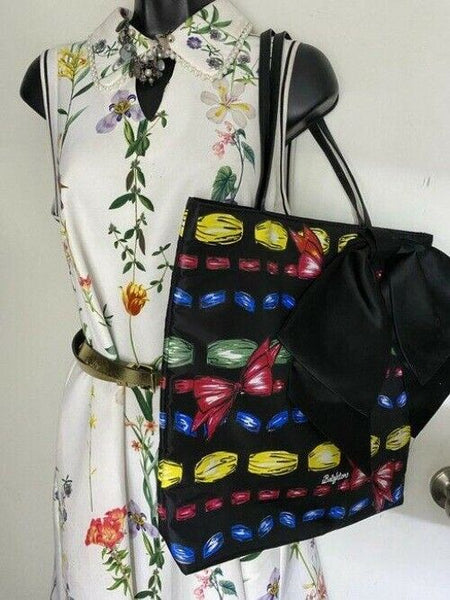 brighton bag black with multicolor nylon tote