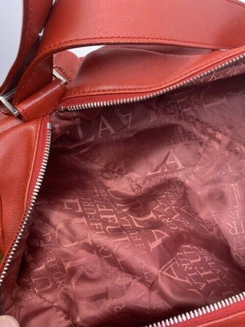 Furla Vintage Tubular Red Leather Shoulder Bag