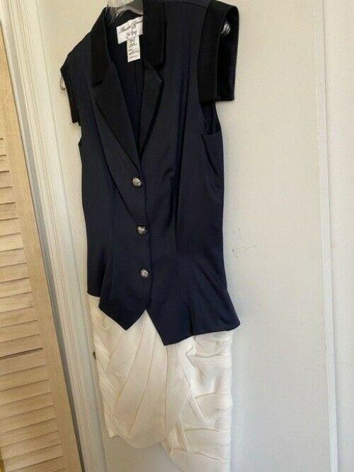 Black Off White Runway Sample Short Casual Dress