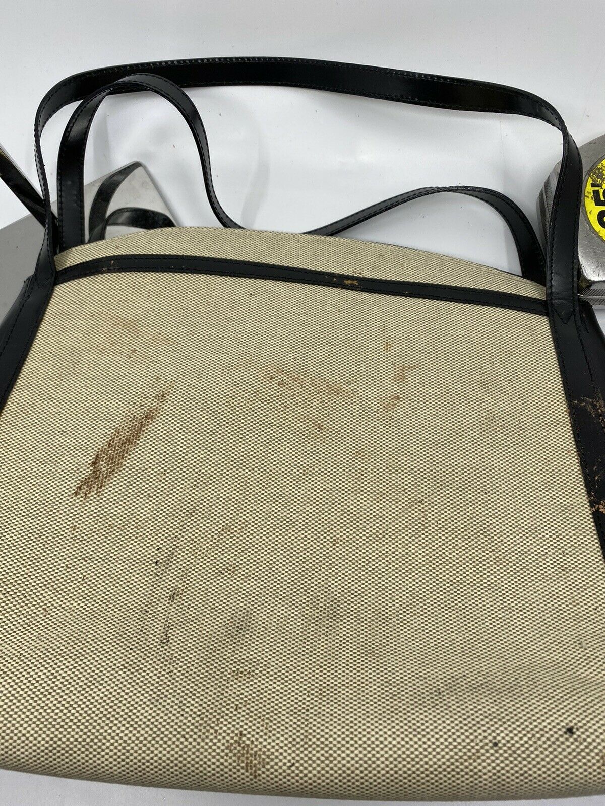 BALLY Vintage/ Khaki Canvas And Lether Handbag
