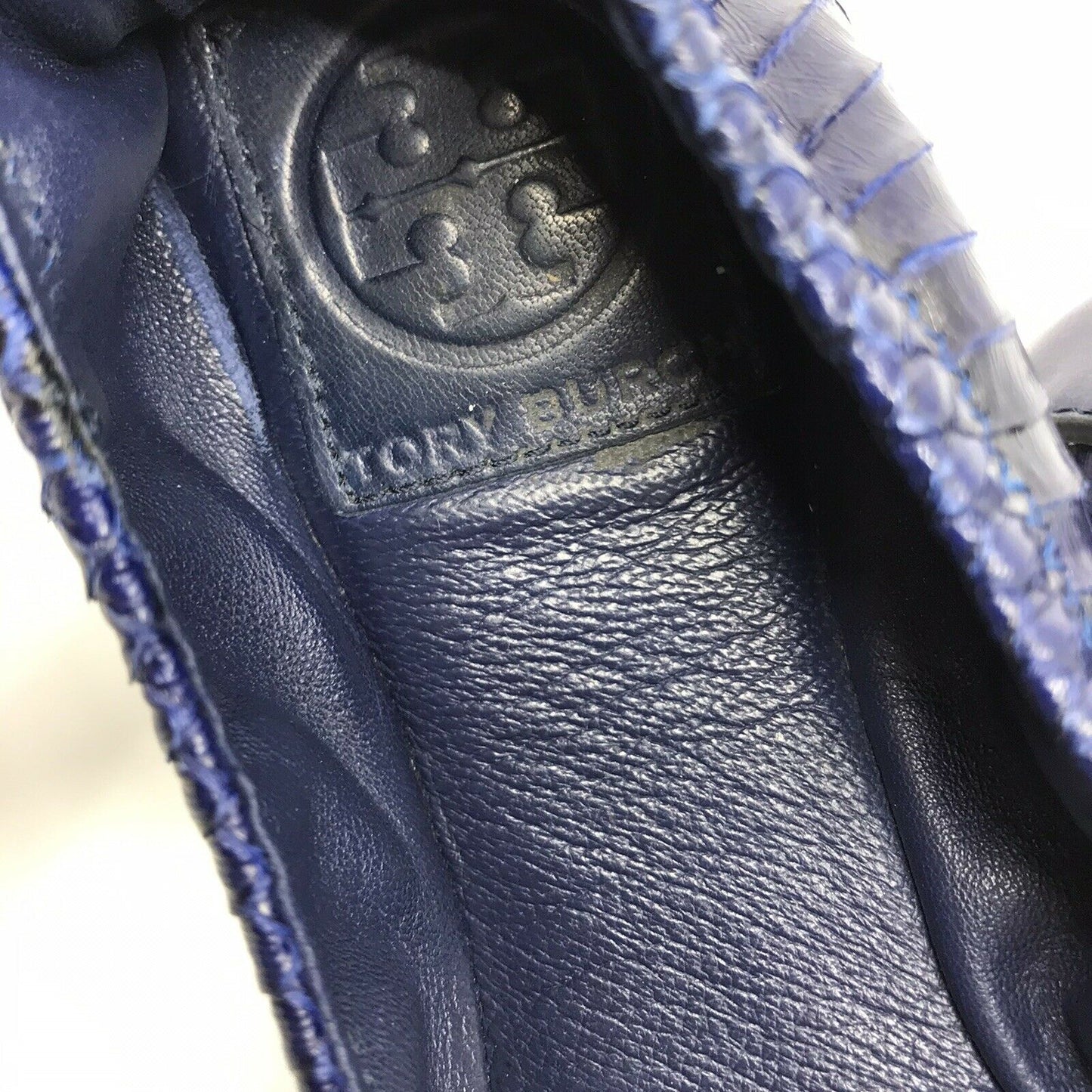 TORY BURCH Navy Snake Skin ballet Flats Size 9