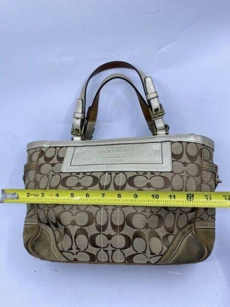 Coach Shoulder Bag Medium Msrp Beige Brown Jacquard Fabric Tote