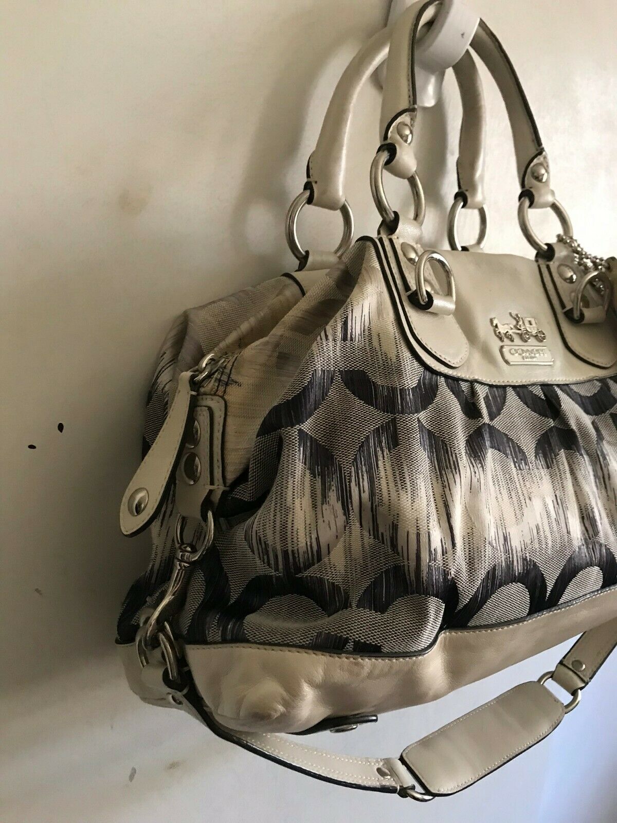 COACH Medium Interwoven Jacquard Bag - White