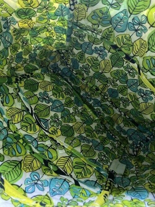 vera bradley bag quilted green blue white fabric tote