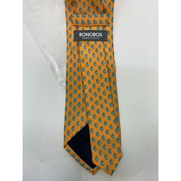 New! BONOBOS Blue Orange Premium Neck Tie Handmade