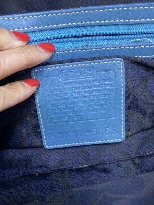 coach vintage medium blue leather cross body bag