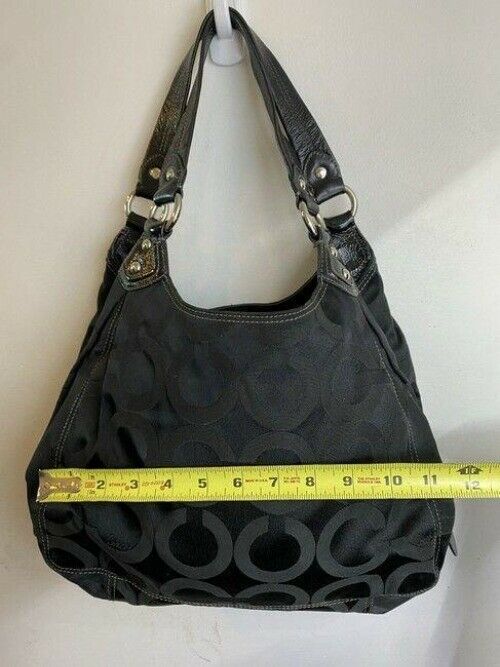 coach bag eddie black jacquard fabric tote