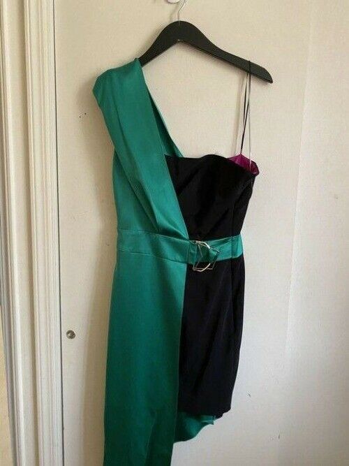 Cushnie Et Ochs Green Black Nwot Small Msrp Short Cocktail Dress