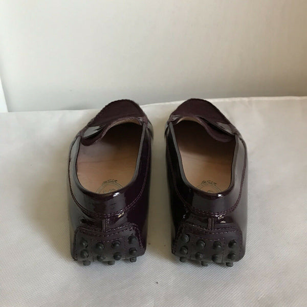 TOD’s Burgundy Pony Hair And Patent Loafers Size 36