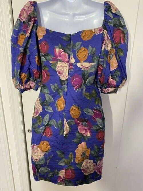 nicole miller blue multicolor new ruched floral msrp