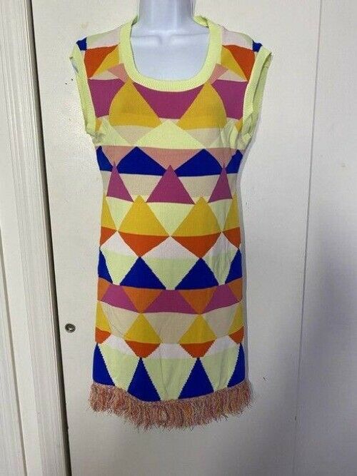 nicole miller multi color new print knit msrp short casual dress