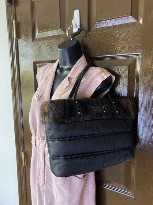 Kate Spade Carriage House Quinn Black Chocolate Patent Leather Shoulder Bag