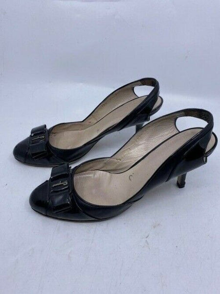Salvatore Ferragamo Black Mara Bow Pumps Size Us