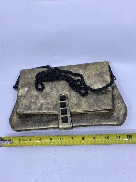 Nicole Miller Nwot Msrp Gold Leather Cross Body Bag