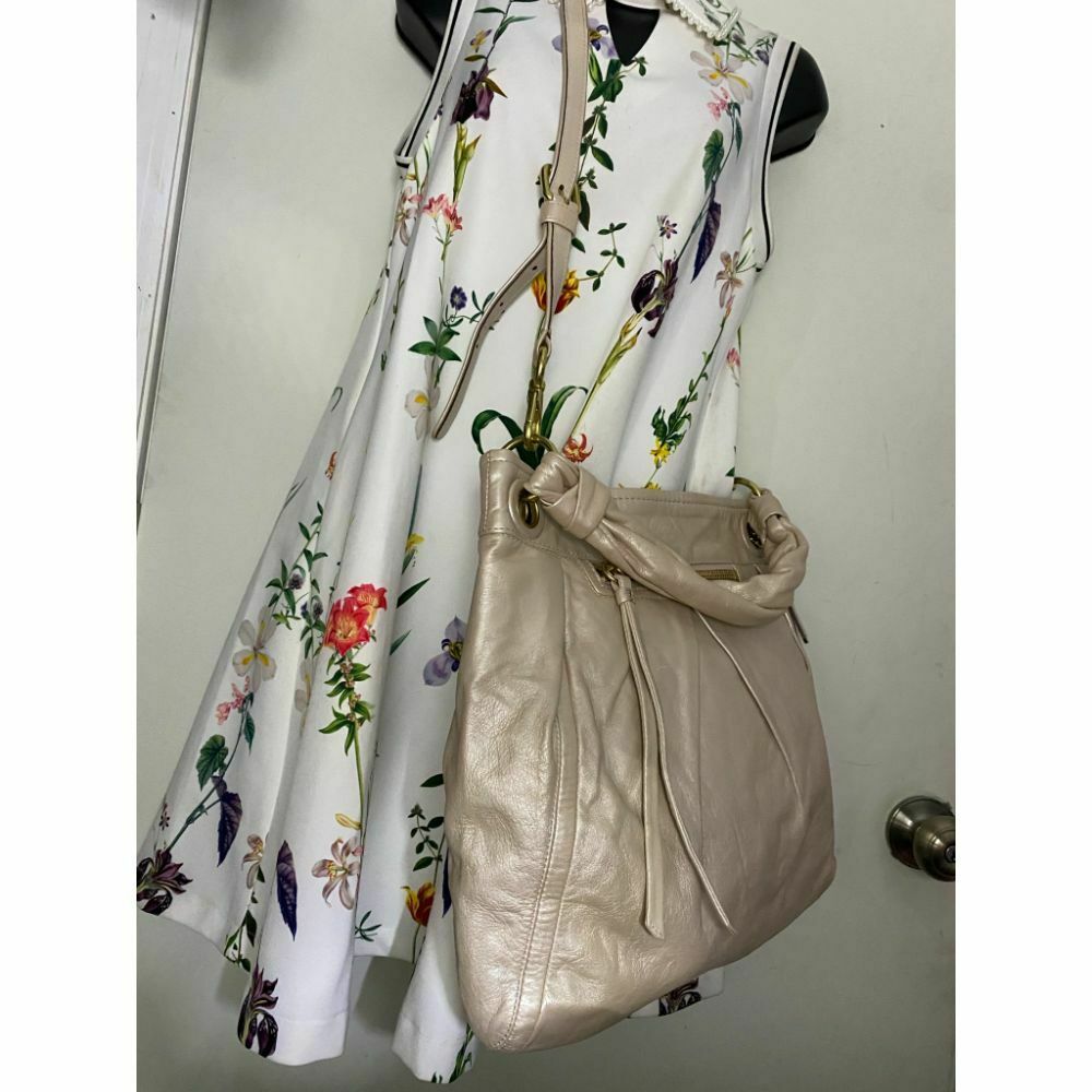 COACH Pink Silver XL Leather Shoulder Bag Very Good Condition