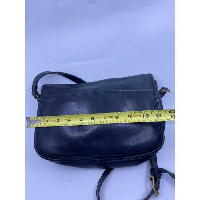 coach vintage black leather cross body bag