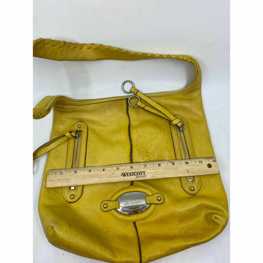 B. makowsky Yellow Leather Shoulder Bag