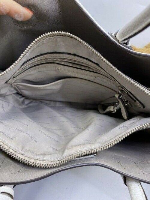 michael kors large white leather shoulder bag
